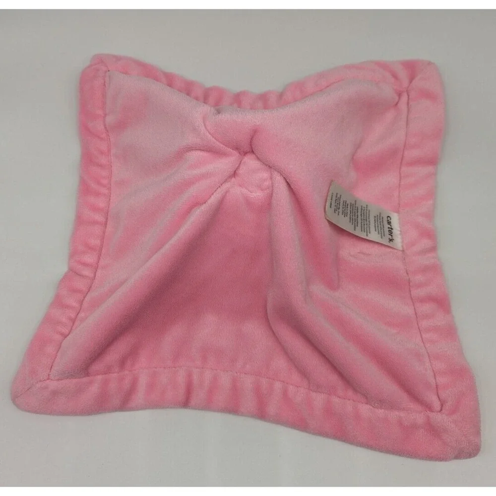 Carters Elephant Bow Pink White‎ Polka Dots Baby Girl Security Blanket Lovey 13